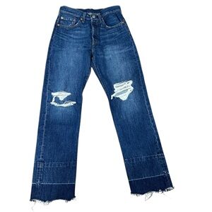 Levi’s Premium Women’s 501 Original Cropped Distressed Jeans | Bottom Line | 26